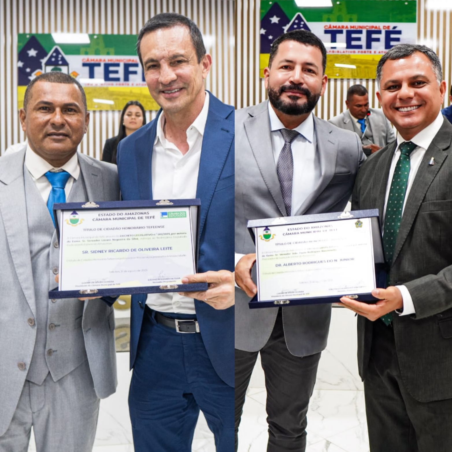 Deputado Federal Sidney Leite e Promotor de Justiça Dr. Alberto Rodrigues Jr. são condecorados como Cidadãos Tefeenses.